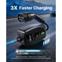 Mobil vægboks, 11 kW 16A, Type 2 bærbar elbiloplader, 3-faset
