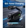 Mobile Wallbox, 22 kW 32A, Type 2 Portable EV Charger, 3 Phase Electric Vehicle Car Charger with 7 m Charging Cable, CEE32 Plug,