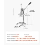 Commercial French Fry Cutter, Stainless Steel Fried Potato Strips Squeezer, Long French Fries Maker with Pull-out Extruder, Manu