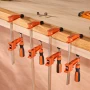 Bar Clamps for Woodworking, 2-Pack 15.24 cm and 2-Pack 30.48 cm, Lockable F-Clamp with 272 kg Load Limit, 63.5 mm Depth, Cast Ir