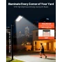 8000W Solar Street Lights Outdoor, 450000LM, Commercial Parking Lot Lights Dusk to Dawn, LED Flood Security Lamp with Motion Sen