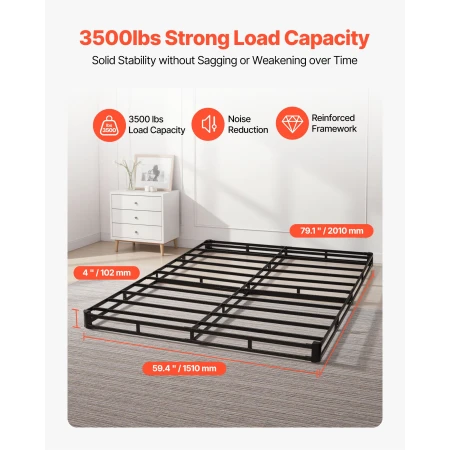 Boxspring, queensize-sengestel med vaskbar stofklud, kraftig