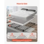 Box Spring, Queen Size Bed Frame with Washable Fabric Cloth, Heavy Duty Metal Frame for Queen Bed, 102 mm Mattress Foundation, 1