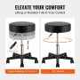 Rolling Stools with Wheels, 181.4 kg Weight Capacity Adjustable Height Stool with Ultra-Thick Seat Cushion, Swivel Stools Chair 