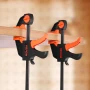 Bar Clamps for Woodworking, 2-Pack 30.48 cm and 2-Pack 15.24 cm, One-Handed Clamp/Spreader, Quick-Grip F-Clamp with 70 kg Load L
