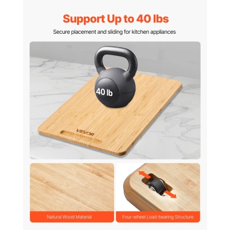 Appliance Slider, Large 16 x 12-inch, Rolling Sliding Tray with Rubber Wheels & Hollow Handle, Easy to Clean, Appliance Rolling 