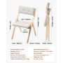 Wooden Folding Chairs with Cushion, Set of 2, Portable Foldable Cushion Chair with Wooden Frame, Modern Padded Dining Chair for 