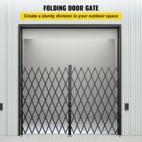 Double Folding Security Gate Folding Door Gate 5' H x 10' W Scissor Gate