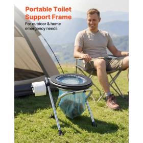 Bærbart toilet til camping, 160 kg vægtkapacitet, foldbart