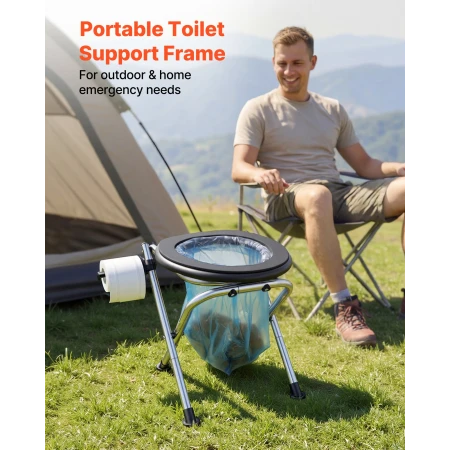 Bærbart toilet til camping, 160 kg vægtkapacitet, foldbart