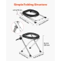 Portable Toilet for Camping, 160 kg Weight Capacity, Stainless Steel Foldable Camp Travel Toilet with Soft Seat for Adults, Suit