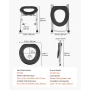Portable Toilet for Camping, 160 kg Weight Capacity, Stainless Steel Foldable Camp Travel Toilet with Soft Seat for Adults, Suit