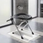 Portable Toilet for Camping, 160 kg Weight Capacity, Stainless Steel Foldable Camp Travel Toilet with Soft Seat for Adults, Suit
