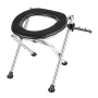 Portable Toilet for Camping, 160 kg Weight Capacity, Stainless Steel Foldable Camp Travel Toilet with Soft Seat for Adults, Suit