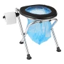 Portable Toilet for Camping, 160 kg Weight Capacity, Stainless Steel Foldable Camp Travel Toilet with Soft Seat for Adults, Suit