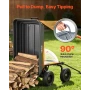 Garden Dump Cart, 272 kg Poly Dump Cart, Garden Carts Dumps Wagon with 90° Quick-Dumps Mechanism, 180° Swivel Wheels, 270° Flexi