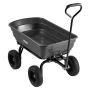 Garden Dump Cart, 272 kg Poly Dump Cart, Garden Carts Dumps Wagon with 90° Quick-Dumps Mechanism, 180° Swivel Wheels, 270° Flexi