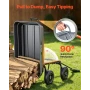 Garden Dump Cart, 181 kg Poly Dump Cart, Garden Carts Dumps Wagon with 90° Quick-Dumps Mechanism, 180° Swivel Wheels, 270° Flexi