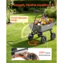 Garden Dump Cart, 181 kg Poly Dump Cart, Garden Carts Dumps Wagon with 90° Quick-Dumps Mechanism, 180° Swivel Wheels, 270° Flexi