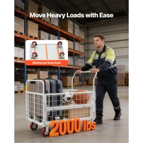 Platform lastbilvogn med bur, 907,18 kg kapacitet, 6-i-1