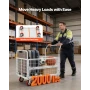 Platform Truck Cart with Cage, 907.18 kg Capacity, 6-in-1 Foldable Flatbed Cart with Swivel Wheels, Heavy Duty Hand Truck, Multi