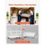 Platform Truck Cart with Cage, 907.18 kg Capacity, 6-in-1 Foldable Flatbed Cart with Swivel Wheels, Heavy Duty Hand Truck, Multi