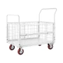 Platform Truck Cart with Cage, 907.18 kg Capacity, 6-in-1 Foldable Flatbed Cart with Swivel Wheels, Heavy Duty Hand Truck, Multi