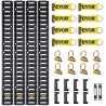 E Track Tie-Down Rail Kit, 30PCS 5FT E-Tracks Set Includes 4 Steel Rails & 2 Single Slot & 8 O Rings & 8 Tie-Offs w/ D-Ring & 8