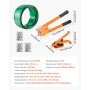 Banding Strapping Kit, Heavy Duty Banding Sealer Tool with 305 m Length PET Band, 300 Metal Seals, Plastic Manual Pallet Packagi