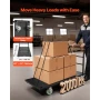 Heavy Duty Platform Truck, 907.18 kg Capacity, Industrial Steel Flatbed Cart with Swivel Wheels and Handle, Platform Hand Push T