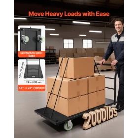 Heavy duty platform lastbil, 907,18 kg kapacitet, industristål