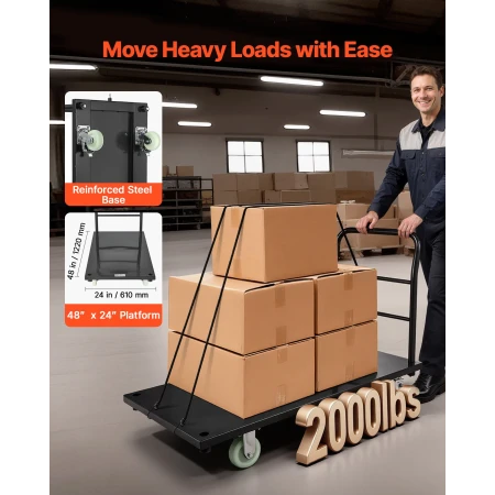 Heavy duty platform lastbil, 907,18 kg kapacitet, industristål