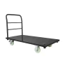 Heavy Duty Platform Truck, 907.18 kg Capacity, Industrial Steel Flatbed Cart with Swivel Wheels and Handle, Platform Hand Push T