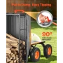 Garden Dump Cart, 544 kg Poly Dump Cart, Garden Carts Dumps Wagon with Storage Fence, 2-in-1 Convertible Handle, 90° Quick-Dumps