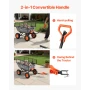 Garden Dump Cart, 544 kg Poly Dump Cart, Garden Carts Dumps Wagon with Storage Fence, 2-in-1 Convertible Handle, 90° Quick-Dumps