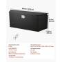 Trailer Tongue Box, 1245 x 353 x 470 mm Steel Trailer Tongue Tool Box, Heavy Duty Storage Organizer with Lock and Keys, Utility 