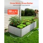 Galvanized Raised Garden Bed, 2400 x 1200 x 620 mm, Rectangular Metal Planter Box Kit Outdoor, Bottomless Elevated Planting Box 