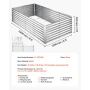 Galvaniseret hævet haveseng, 2400 x 1200 x 620 mm, rektangulær