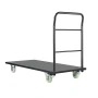 Heavy Duty Platform Truck, 907.18 kg Capacity, Industrial Steel Flatbed Cart with Swivel Wheels and Handle, Platform Hand Push T
