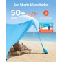 Strandtelt Sun Shelter, UPF50+ solbeskyttelse, 2 m høj, 3,4 x
