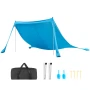 Beach Tent Sun Shelter, UPF50+ Sun Protection, 2 m Tall, 3.4 x 3.4 m, Easy Pop Up Beach Canopy with Sandbags, Stability Poles, S