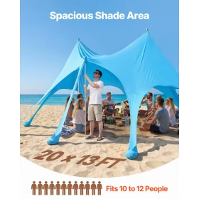 Strandtelt Sun Shelter, UPF50+ solafskærmning, 2,8 m høj, 6,1 x