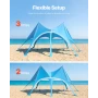 Beach Tent Sun Shelter, UPF50+ Sun Protection, 2.8 m Tall, 6.1 x 4 m, Easy Pop Up Beach Canopy with Sandbags, Stability Poles, S