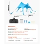 Beach Tent Sun Shelter, UPF50+ Sun Protection, 2.8 m Tall, 6.1 x 4 m, Easy Pop Up Beach Canopy with Sandbags, Stability Poles, S