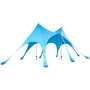 Beach Tent Sun Shelter, UPF50+ Sun Protection, 2.8 m Tall, 6.1 x 4 m, Easy Pop Up Beach Canopy with Sandbags, Stability Poles, S