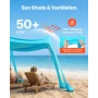 Strandtelt Sun Shelter, UPF50+ Solbeskyttelse, 2 m høj, 3x3 m