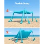 Strandtelt Sun Shelter, UPF50+ Solbeskyttelse, 2 m høj, 3x3 m