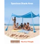 Strandtelt Sun Shelter, UPF50+ solbeskyttelse, 2 m høj, 3 x 3