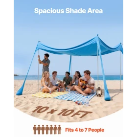 Strandtelt Sun Shelter, UPF50+ solbeskyttelse, 2 m høj, 3 x 3