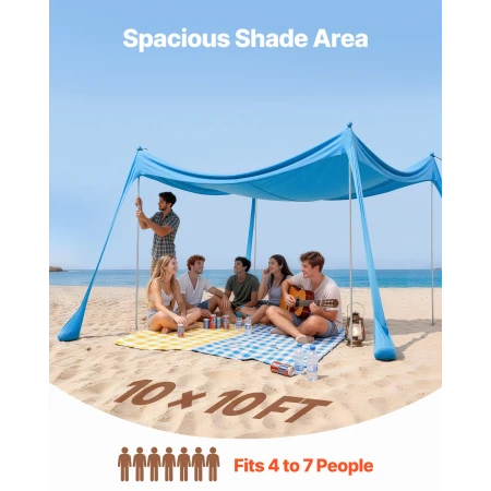 Strandtelt Sun Shelter, UPF50+ solbeskyttelse, 2 m høj, 3 x 3